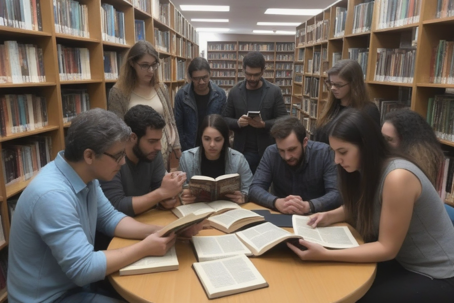 Estudiantes jóvenes y mayores juntos